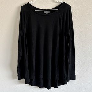 AnyBody Light Weight Knit Black Long Sleeve Sweater Tunic Size Medium